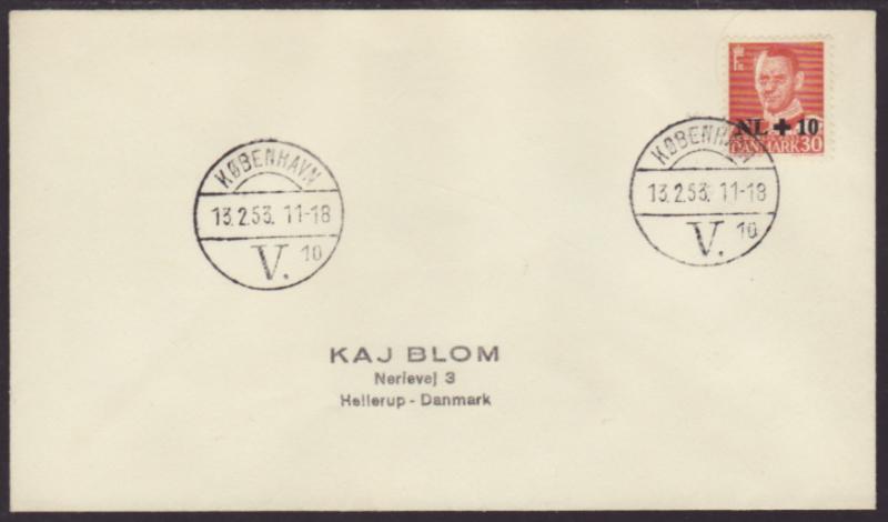 Denmark B20 King 1953 Typed FDC