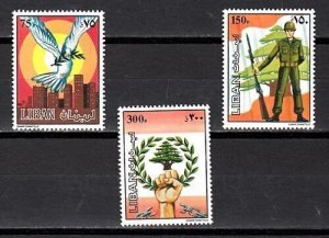 Lebanon MNH 485-7 Defense 1984