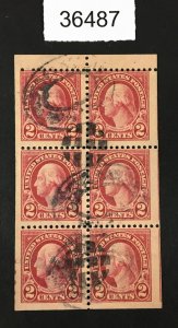 US STAMPS # 554c USED BOOKLET PANE LOT #36487