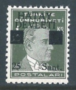 Hatay #2a NH Turkish Issue Ovptd. Small 25