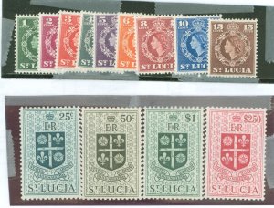 St. Lucia #157-169 Unused Single (Complete Set)