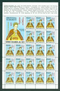 Sweden. Skaane. 1973/75. Christmas Sheet. MNH. Overprint. Queen Margrete I.