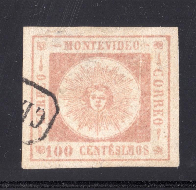 Uruguay classic Sun #15 USED TYPE 3 VF-XF DIE VARIETY investment in rare stamps