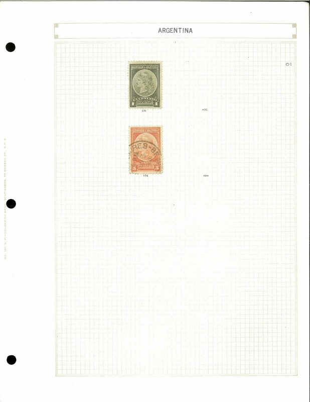 Argentina 1873-1940 Mi & U (mostly) Hinged on Homemade Blank Pages