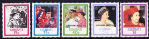 Kiribati 1987 QEII 40th Wedding Anniv. Scott (495-99) MNH