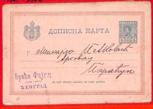 aa1518 - SERBIA - POSTAL HISTORY - STATIONERY CARD Michel # P33B 1891-