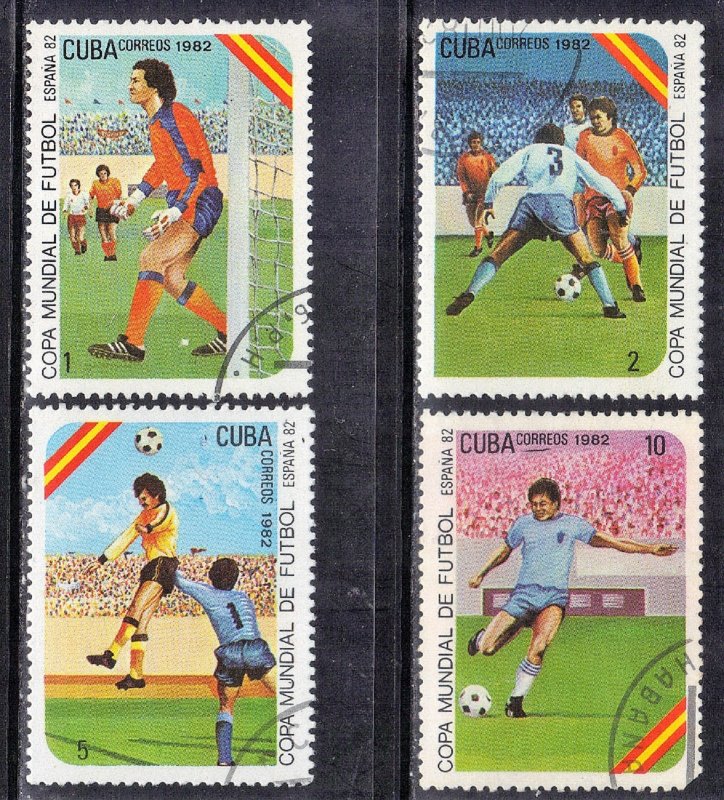 CUBA SC# 2469-72  **USED** 1982  SOCCER  SEE SCAN