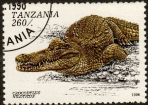 Tanzania 1467 - Used - 260sh Nile Crocodile (1996) (cv $1.35)