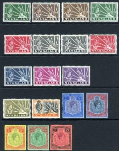 NYASALAND-1938-44  A mounted mint set to £1 Sg 130-143