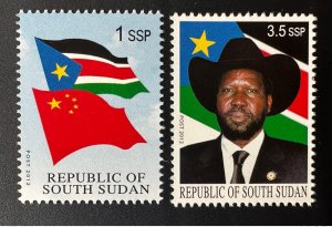 South Sudan 2012 Mi. I & III Unissued Salva Kiir Mayardit China Flag