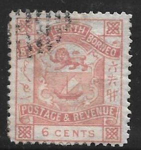 North Borneo 41: 6c Coat of Arms, used, F-VF