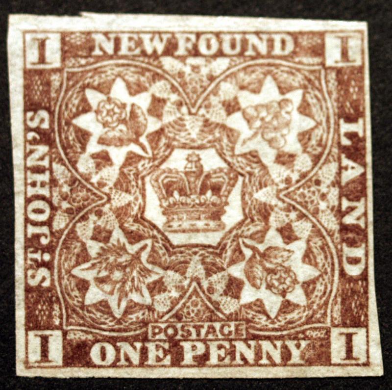 Newfoundland #15A 1p Violet Brown 1861-62 Faintly Used