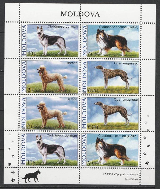 Moldova 2006 Animals, Pets, Dogs, 8 MNH stamps sheet