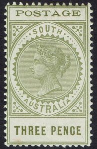 SOUTH AUSTRALIA 1902 QV THIN POSTAGE 3D