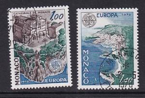 Monaco  #1113-1114  cancelled  1978  Europa Monaco views  cathedral