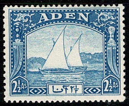 ADEN KG VI 1937 DHOW 2 1/2 BLUE UNUSED (MINT HINGED) SG5 Wmk.MSCA P.13x12 VGC