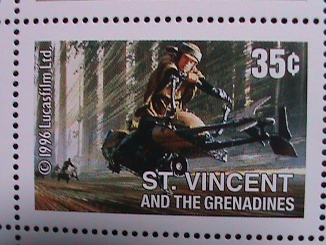 ​ST.VINCENT-1996-SC# 2269a  STARWAR-INSPACE BAR-LUKE-EMPIOR-WING FIGHTER-S/S