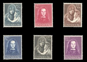 Luxembourg #B156-161 Cat$90, 1950 Child Welfare, complete set, never hinged