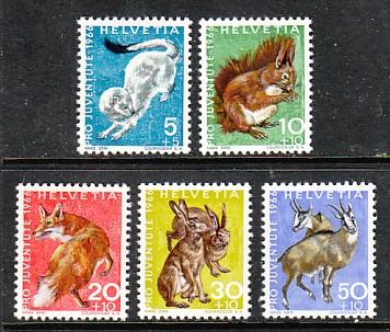 Switzerland Animals B360-364 MNH VF