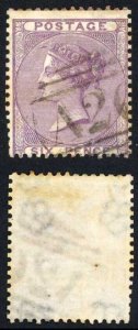 Gibraltar SGZ42 6d lilac (some toning) with A26 pmk