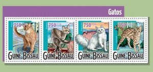 GUINEA-BISSAU 2015 MNH. CATS   |  Y&T Code: 5940-5943  |  Michel Code: 7905-7908