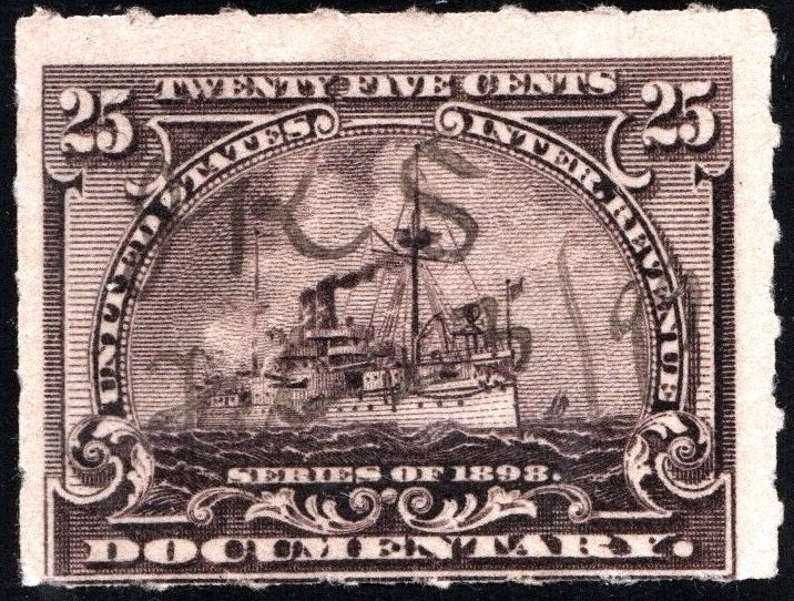 SC#R169 25¢ Revenue: Documentary Stamp (1898) Used