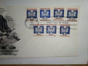 SCOTT #O133 FIRST DAY OF ISSUE FIVE DOLLAR PLUS OFFICIAL MAIL ART CRAFT CACHET