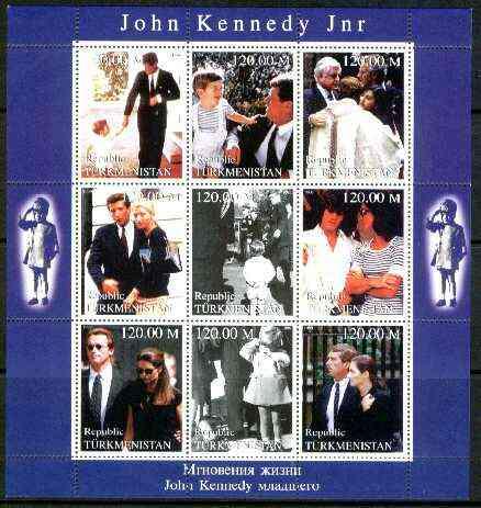 Turkmenistan 1999 John Kennedy Jnr #1 perf sheetlet conta...