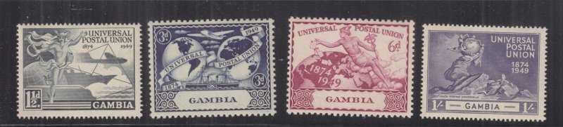 GAMBIA, 1949 UPU set of 4, mnh.