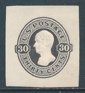 U.S. Cut Square #U204 Mint 30c Hamilton