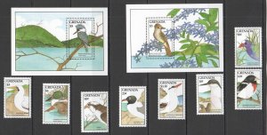 A1192 1988 Grenada Fauna Birds #1744-51 1Set+2Bl Mnh