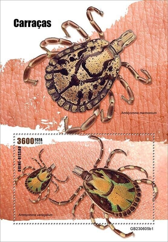 GUINEA BISSAU 2023 TICKS SET OF TWO S/SHEETS MINT NEVER HINGED