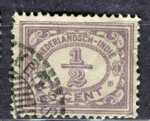 NETHERLANDS INDIES; 1912 early Numeral issue fine used 1/2c. value