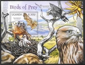 UGANDA 2012 BIRDS OF PREY M/S MNH