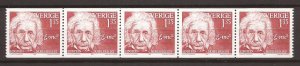 1981 Sweden -Sc 1387 -MNH VF- Coil Strip of 5 - Nobel - Albert Einstein