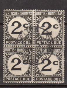 British Honduras #J2 Very Fine Used Scarce Block