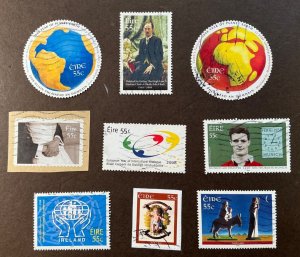 IRELAND USED #1764/1813  9 diff. Commemoratives *2008*  Cat. $13.70