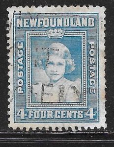 Newfoundland 247iii: 4c Princess Elizabeth, w/m inverted, used, F-VF