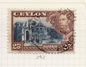 Ceylon 1938 GVI Early Issue Fine Used 25c. NW-206756