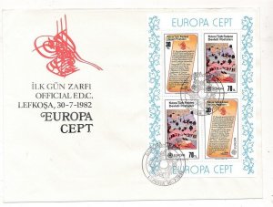 D403989 Turkish Cyprus FDC Europa CEPT 1982 History