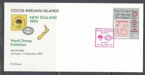 Cocos (Keeling) Is. Scott 216 FDC - NZ 1990 World Stamp Exhibition