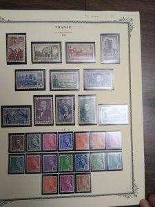 collection on pages France 1938-40 mint #341-385 PW: CV $224