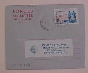 CANADA  AIR LETTER  FORCES CFPO 165