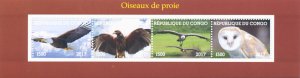 Birds of Prey on Stamps 2017 MNH Owls Barn Owl Eagles Bald Eagle 4v M/S II