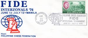 Philippines 1976  FIDE INTERZONALS'76 CHESS MANILA Special Posmark June 21