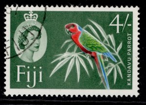 FIJI QEII SG321, 4s red, yellow-green, blue & green, FINE USED.