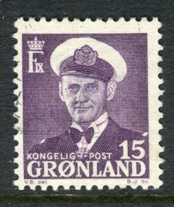 GREENLAND; 1950 early Frederik IX issue fine used 15ore. value