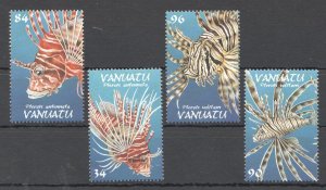 Ft155 1999 Vanuatu Fishes Marine Life Fauna #1092-95 1Set Mnh