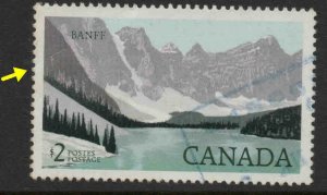 CANADA Scott 936 Used $2 stamp corner bend