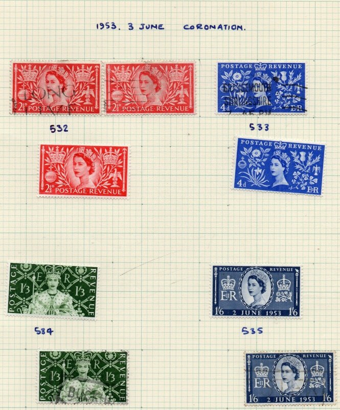 1953-70 Sg 532/840 Complete Commemorative Pre-Decimal Sets MountedMint/Fine Used